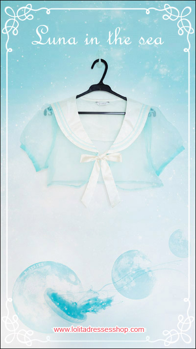 Luna In The Sea Sailor Collar Organza Lolita Bolero