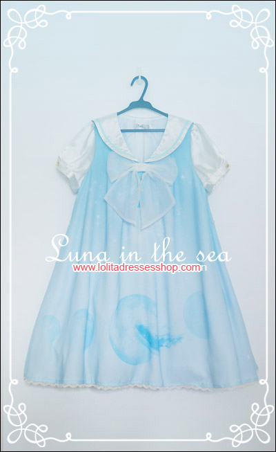 Luna In The Sea Sailor Collar Lolita OP Dress