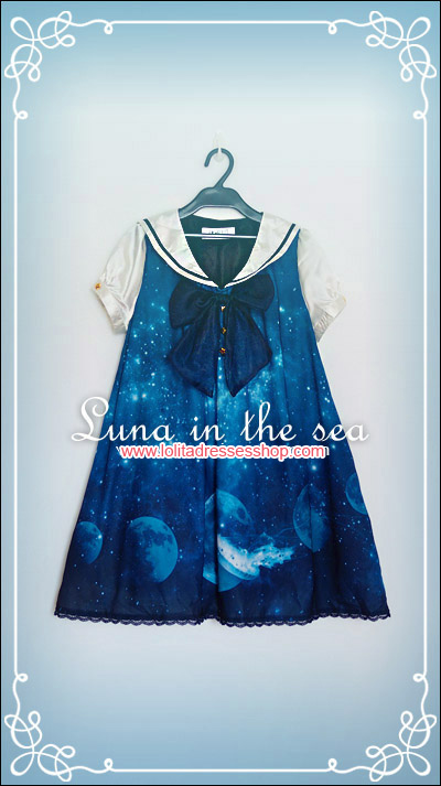 Luna In The Sea Sailor Collar Lolita OP Dress