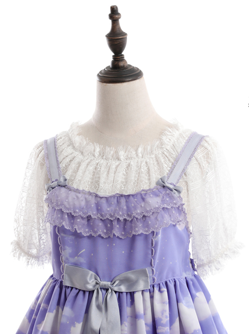 Strapless Bubble Sleeve Lace Short Lolita Shirt