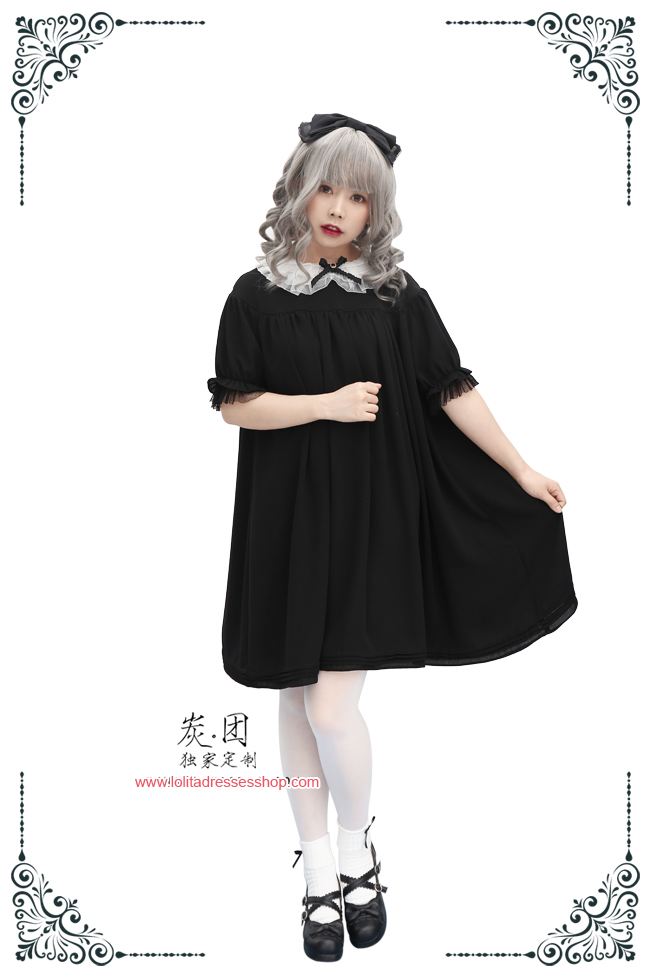 The Antique Baby Dark Sense Short Sleeved Chiffon Lolita Dress