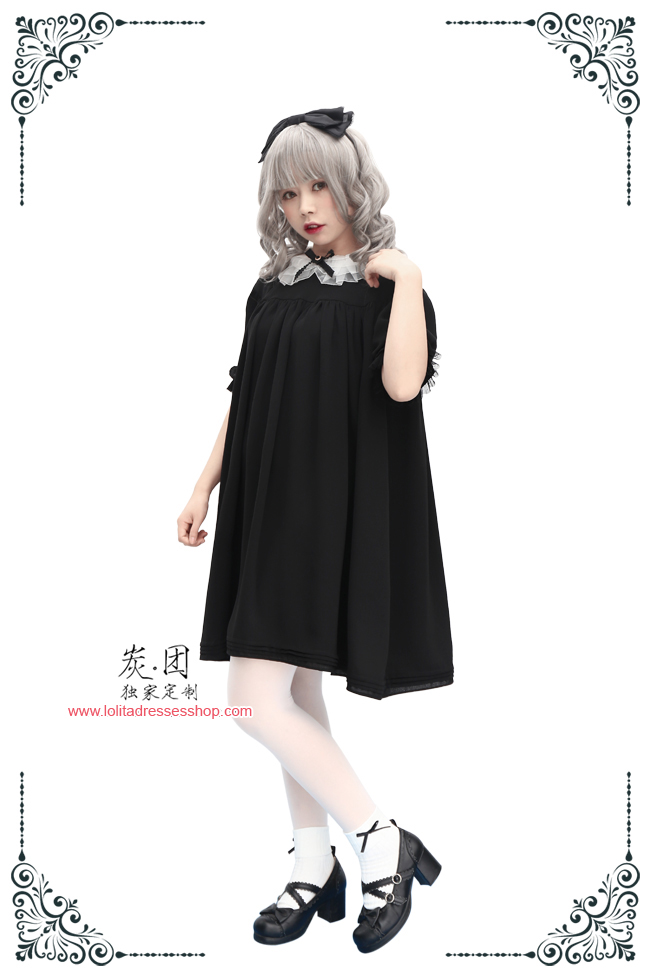 The Antique Baby Dark Sense Short Sleeved Chiffon Lolita Dress