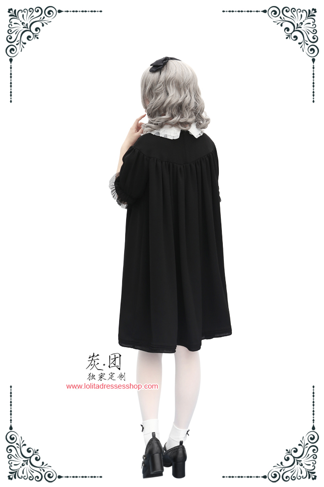 The Antique Baby Dark Sense Short Sleeved Chiffon Lolita Dress