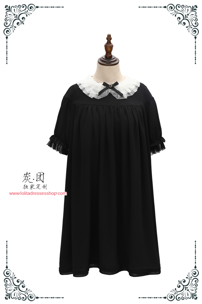 The Antique Baby Dark Sense Short Sleeved Chiffon Lolita Dress