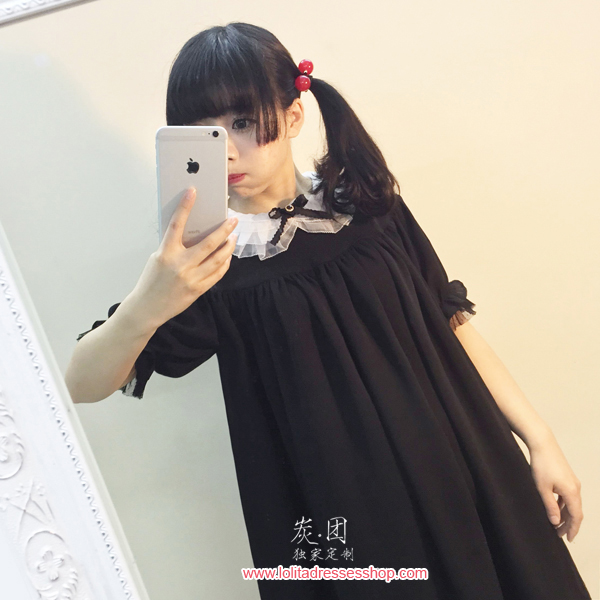 The Antique Baby Dark Sense Short Sleeved Chiffon Lolita Dress