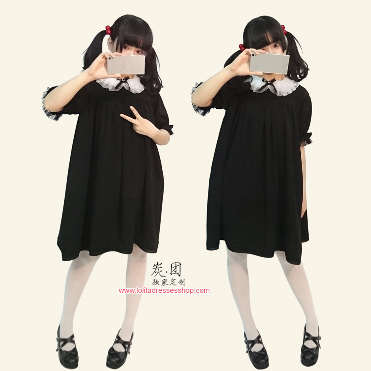 The Antique Baby Dark Sense Short Sleeved Chiffon Lolita Dress