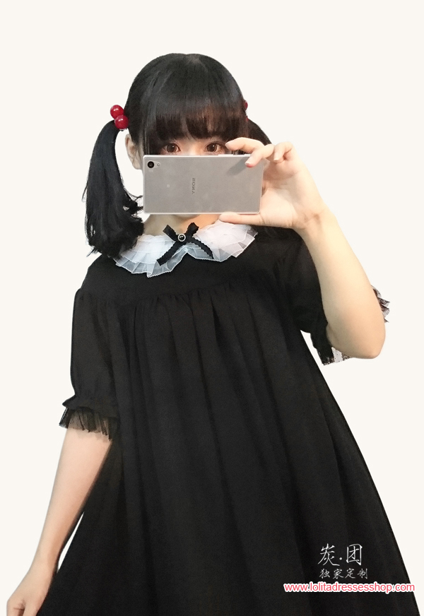 The Antique Baby Dark Sense Short Sleeved Chiffon Lolita Dress