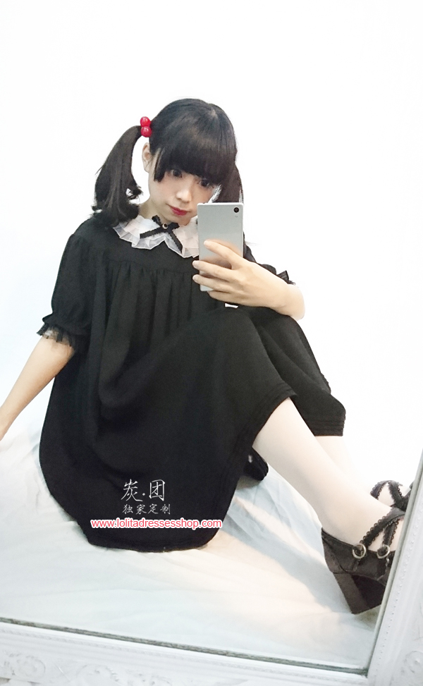 The Antique Baby Dark Sense Short Sleeved Chiffon Lolita Dress