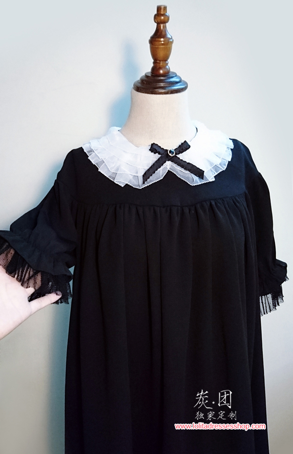 The Antique Baby Dark Sense Short Sleeved Chiffon Lolita Dress