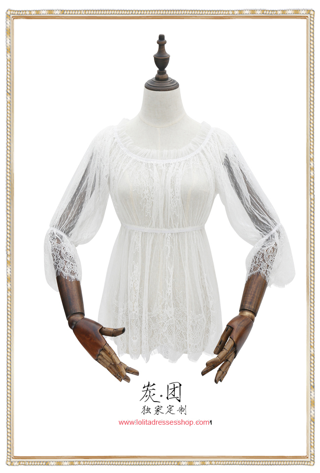 Three Quarter Lantern Sleeve Lace Lolita Blouse