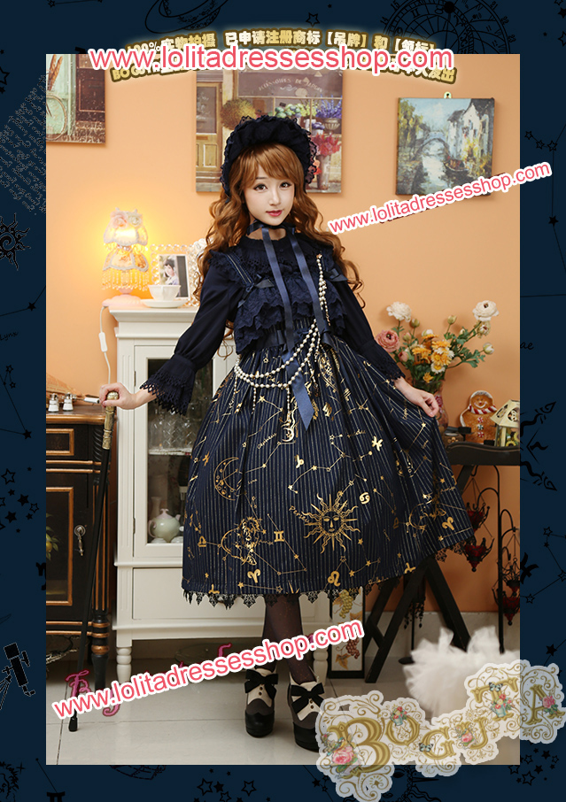 Astrology Series Classical Style Gilding Braces Skirt Lolita JSK