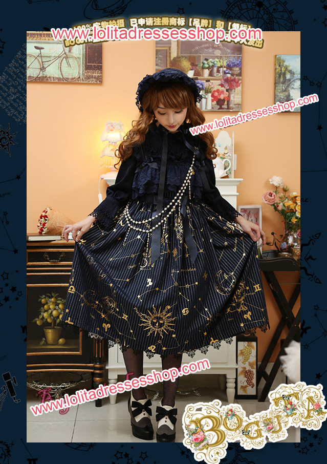 Astrology Series Classical Style Gilding Braces Skirt Lolita JSK
