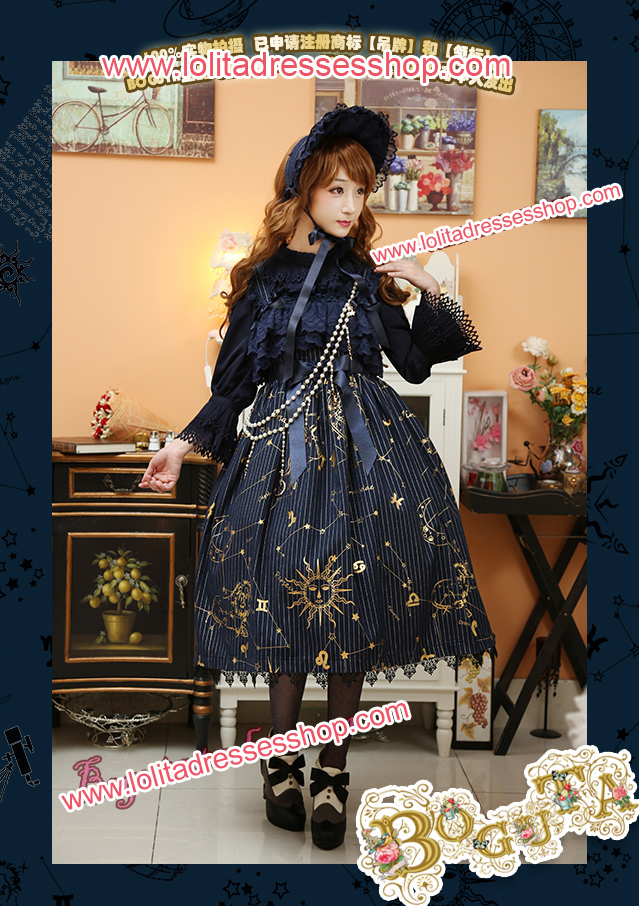 Astrology Series Classical Style Gilding Braces Skirt Lolita JSK