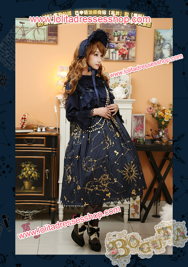 Astrology Series Classical Style Gilding Braces Skirt Lolita JSK