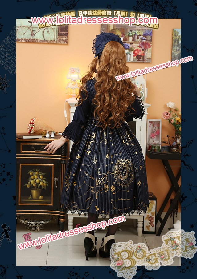 Astrology Series Classical Style Gilding Braces Skirt Lolita JSK