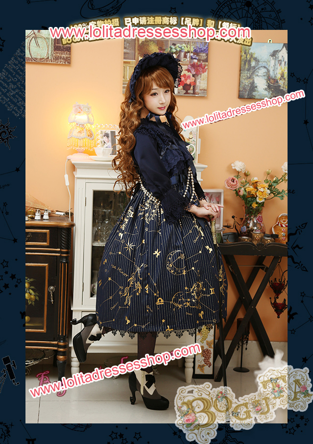 Astrology Series Classical Style Gilding Braces Skirt Lolita JSK