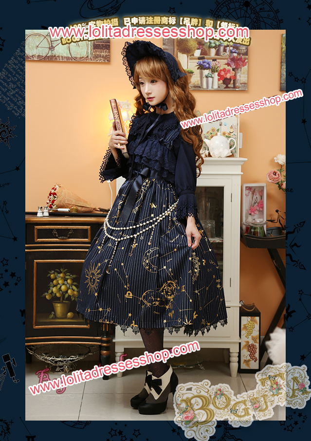 Astrology Series Classical Style Gilding Braces Skirt Lolita JSK