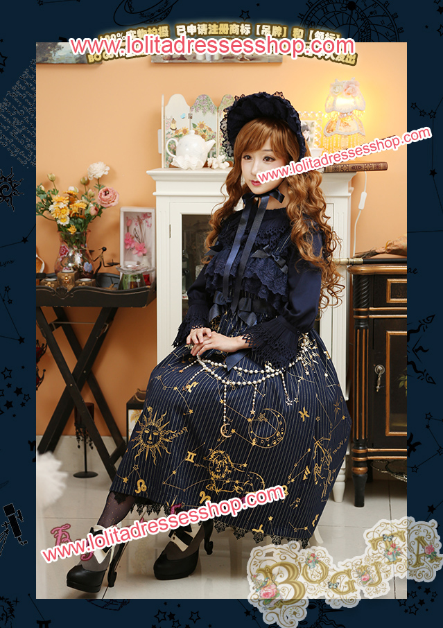 Astrology Series Classical Style Gilding Braces Skirt Lolita JSK