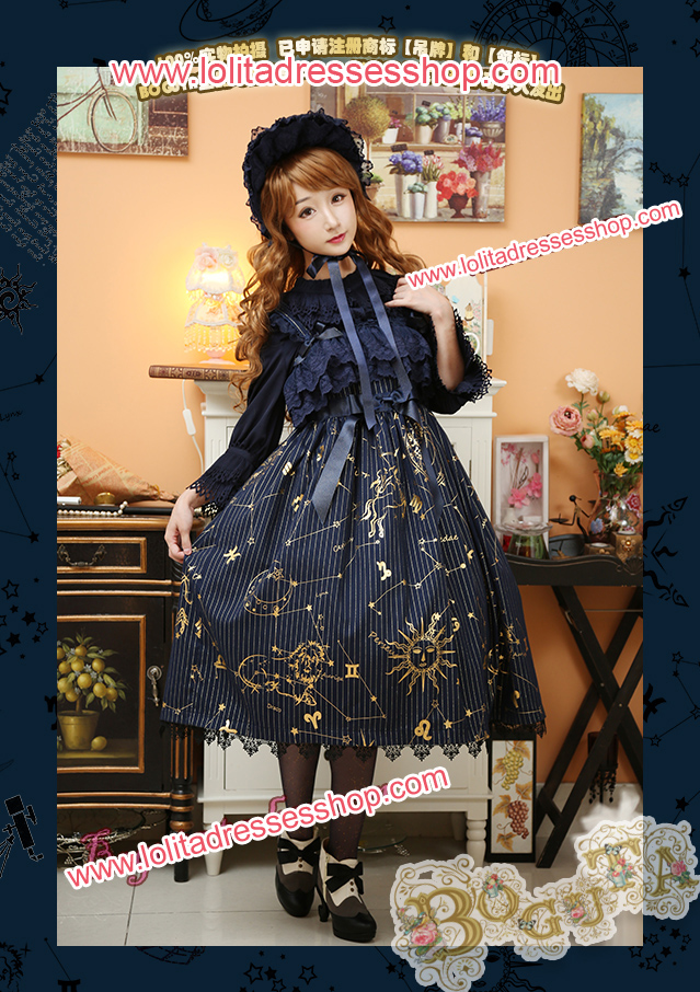 Astrology Series Classical Style Gilding Braces Skirt Lolita JSK