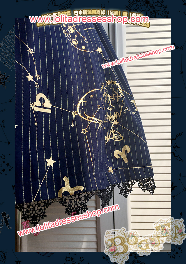 Astrology Series Classical Style Gilding Braces Skirt Lolita JSK