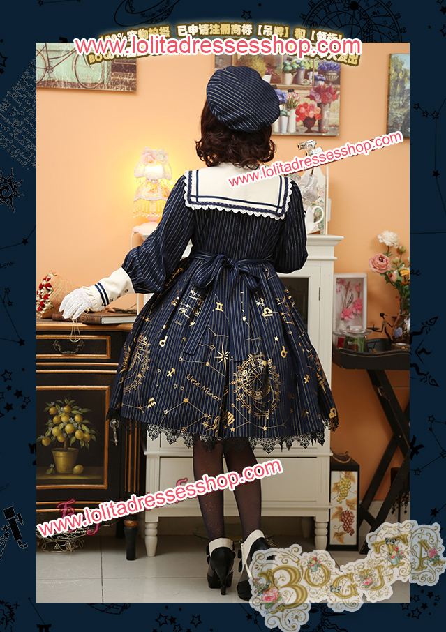 Astrology Series Classical Style Gilding Long Sleeve Lolita OP