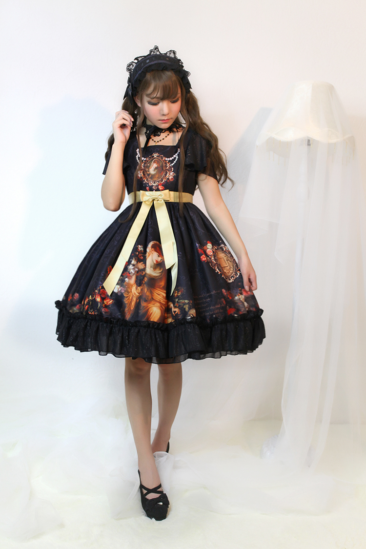 Song Of Time Printing Short Sleeve Lolita OP