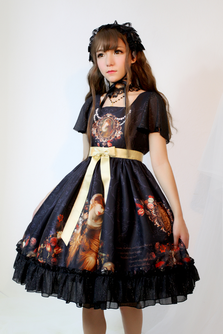 Song Of Time Printing Short Sleeve Lolita OP