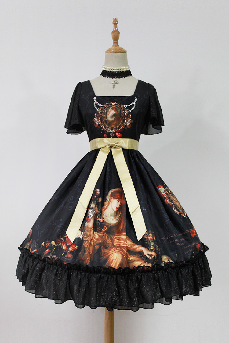 Song Of Time Printing Short Sleeve Lolita OP