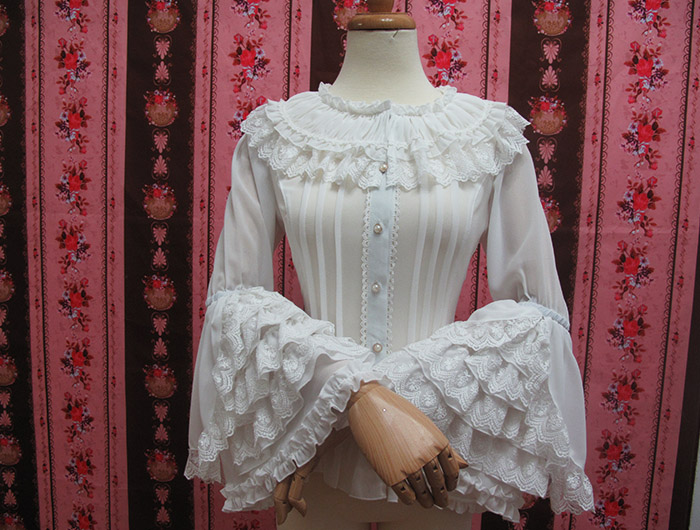 Vintage Princess Wind Slim Lace Chiffon Lolita Blouse