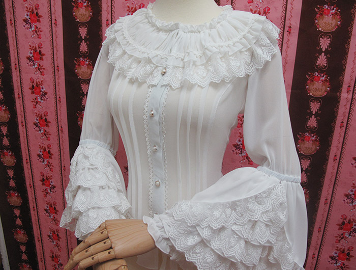 Vintage Princess Wind Slim Lace Chiffon Lolita Blouse