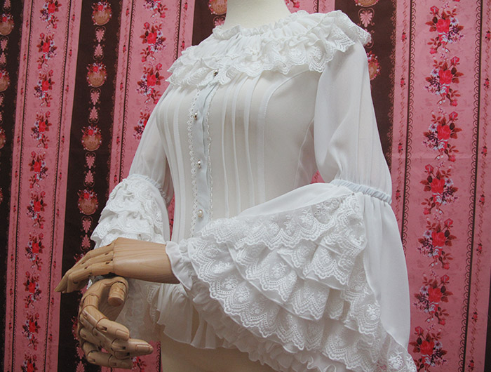 Vintage Princess Wind Slim Lace Chiffon Lolita Blouse