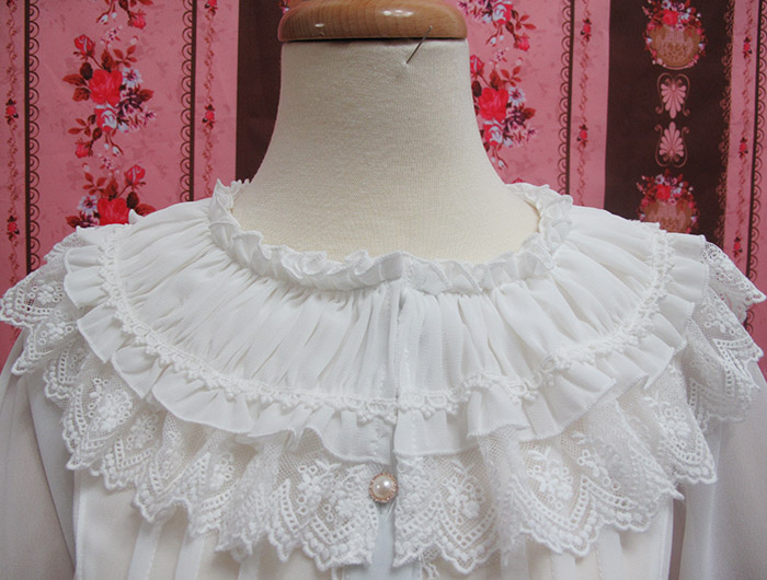 Vintage Princess Wind Slim Lace Chiffon Lolita Blouse