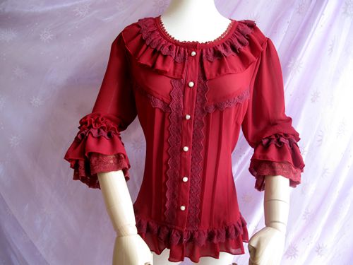 High-end Vintage Chiffon Lace Princess Slim Lolita Blouse