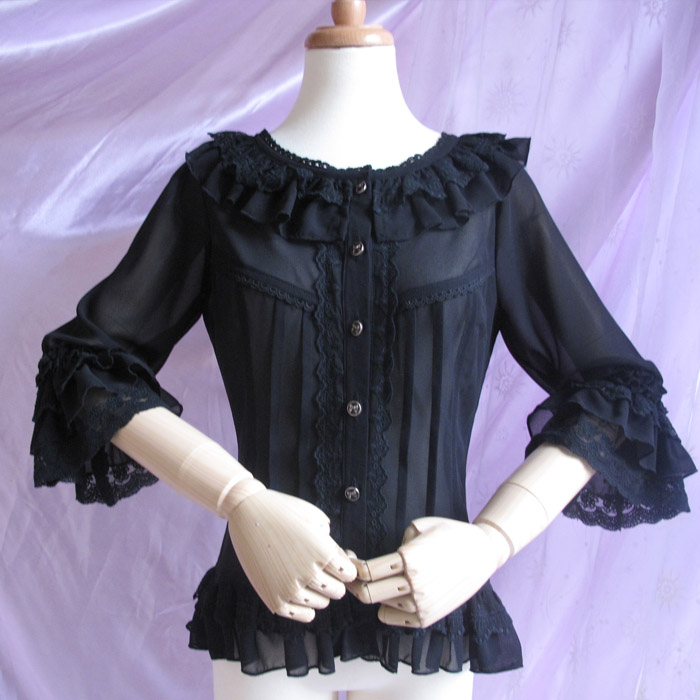 High-end Vintage Chiffon Lace Princess Slim Lolita Blouse