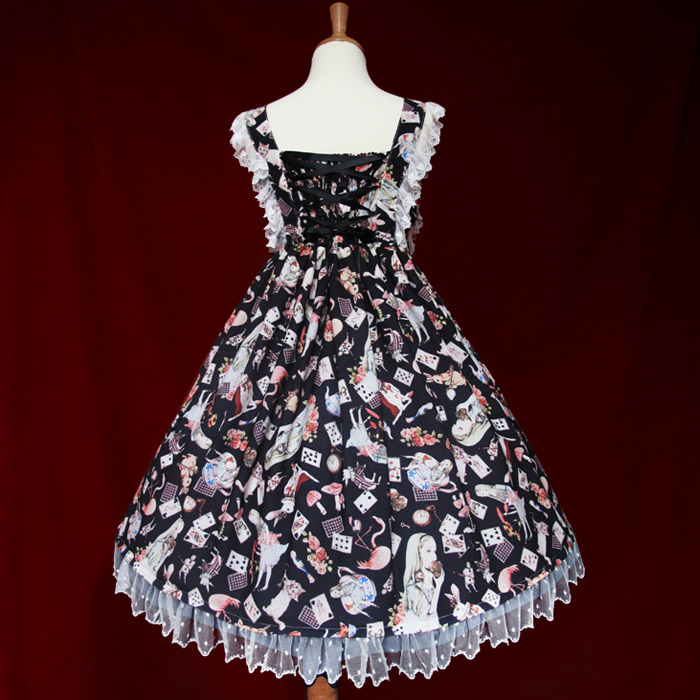 Chiffon Printing High Waist Alice Lolita JSK