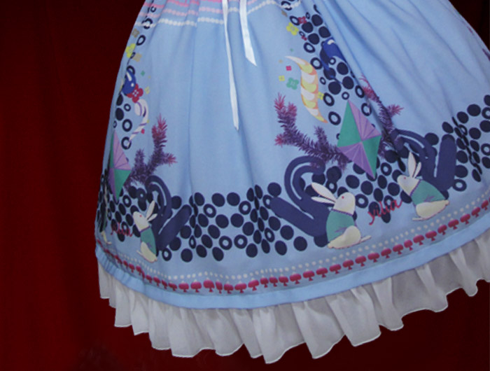 Chiffon Printing Dreaming Rabbit Lolita JSK