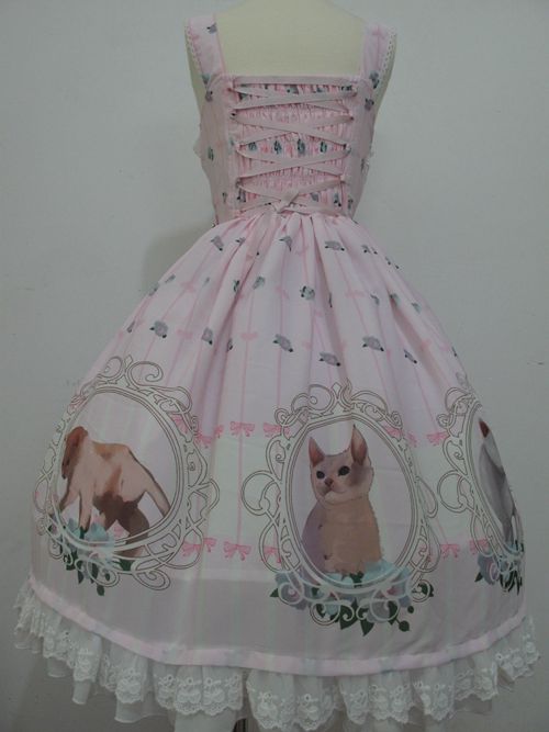 Chiffon Cat And Rose Printing Lolita JSK