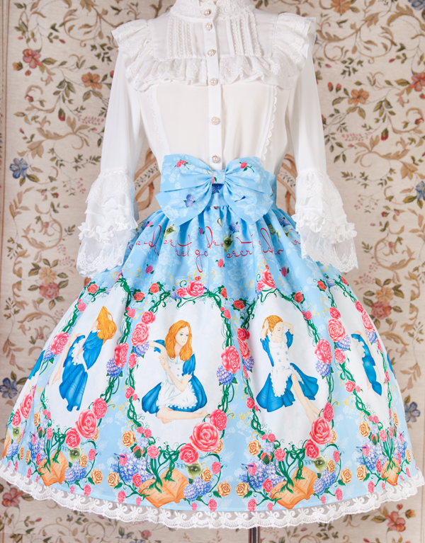 Alice Printing Nylon Fabric Lolita SK