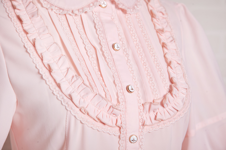 Chiffon Lace Slim Leg-of-mutton Sleeve Lolita Blouse