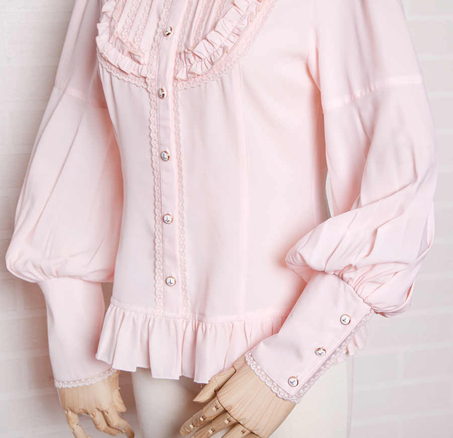 Chiffon Lace Slim Leg-of-mutton Sleeve Lolita Blouse