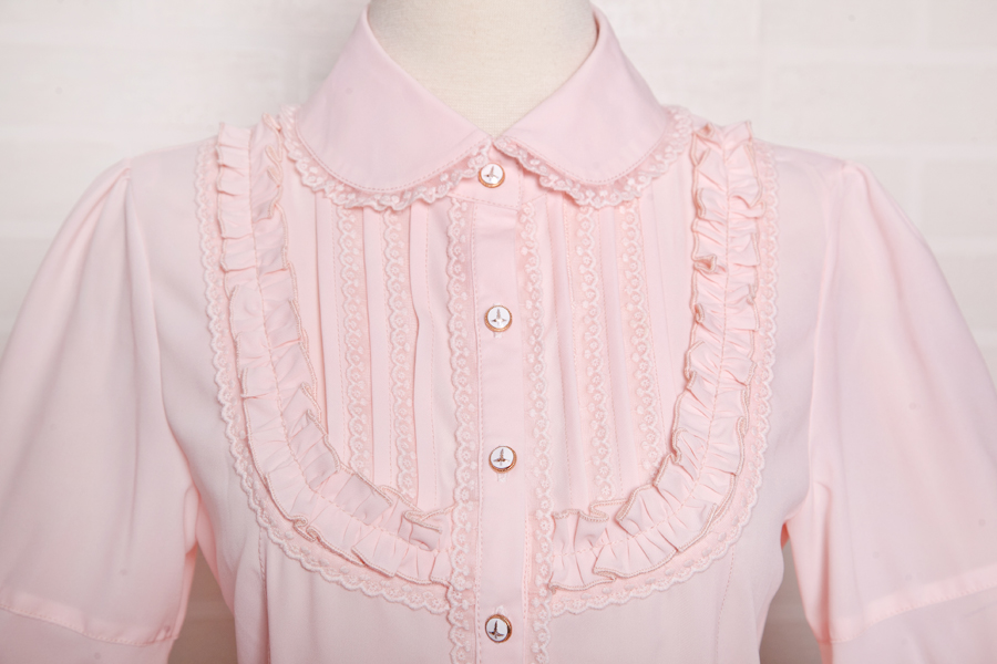 Chiffon Lace Slim Leg-of-mutton Sleeve Lolita Blouse