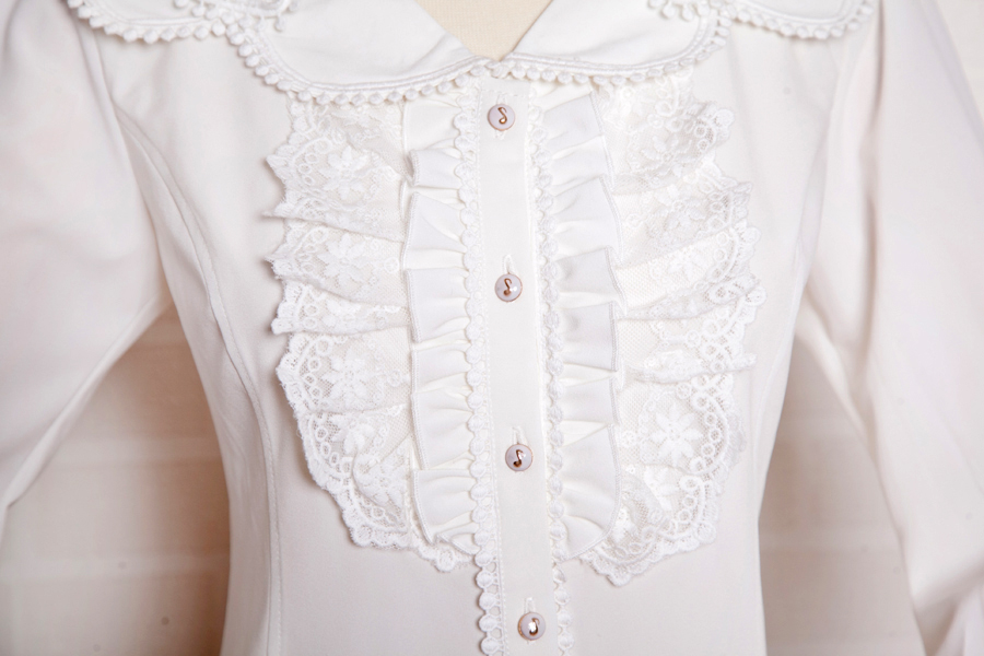 Vintage Princess Style Slim Lace Chiffon Lolita Blouse