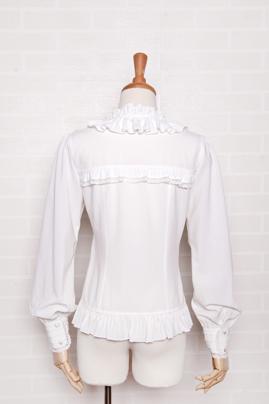 Chiffon Lace Slim Court Lotus Leaf Trumpet Sleeve Lolita Blouse