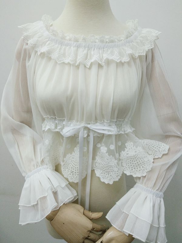 Bubble Sleeve Lace Bra Lolita Blouse