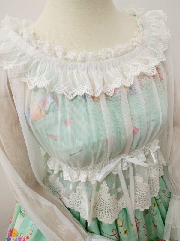 Bubble Sleeve Lace Bra Lolita Blouse