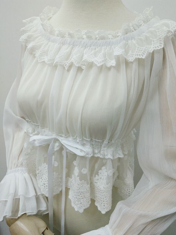 Bubble Sleeve Lace Bra Lolita Blouse