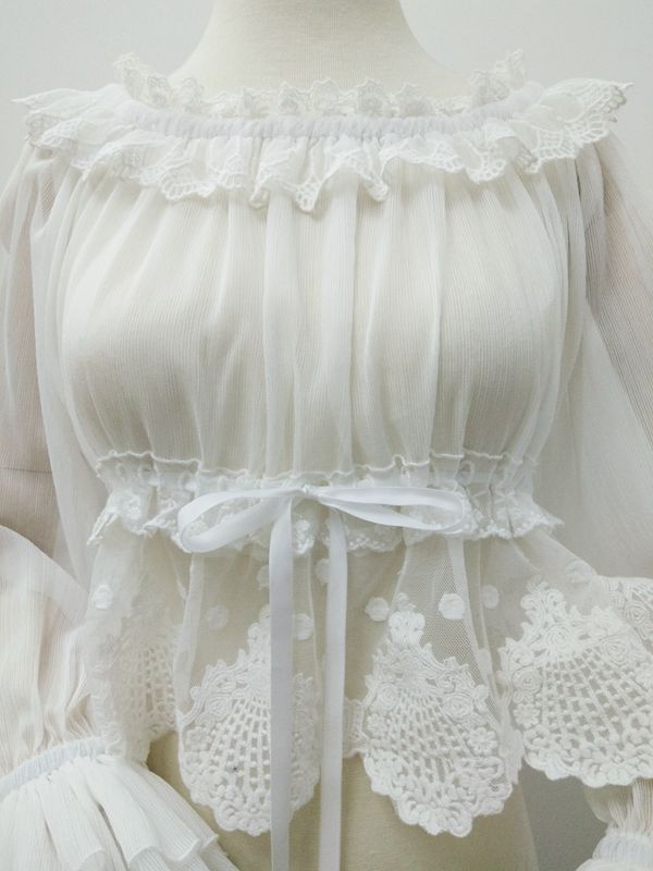 Bubble Sleeve Lace Bra Lolita Blouse