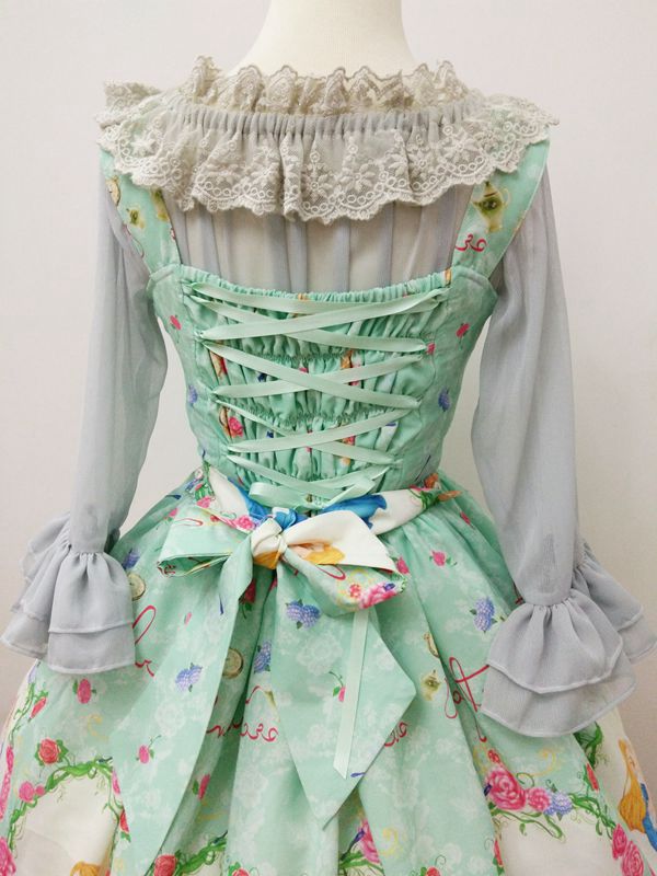 Chiffon Lace Straight Collar Half Sleeve Lolita Blouse