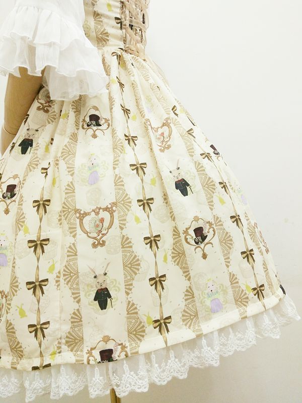 Chiffon Ladies And Gentlemen Printing Lolita JSK