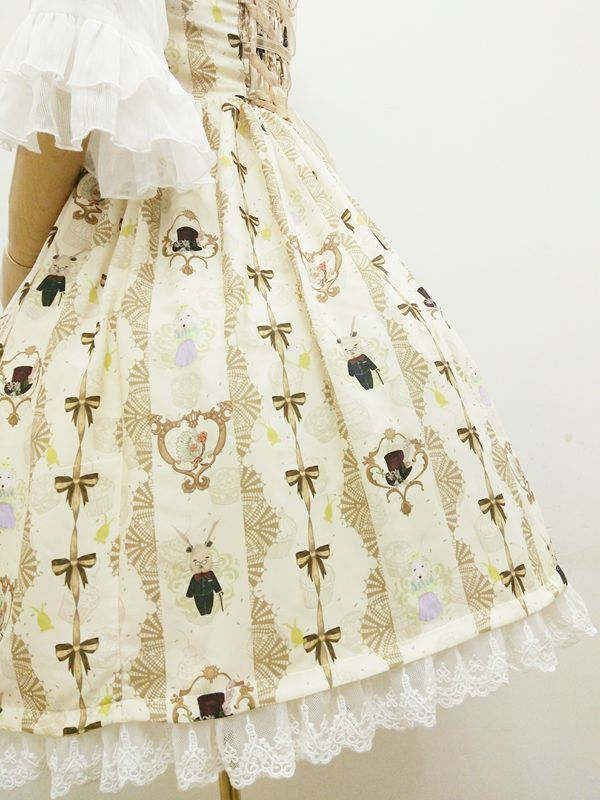 Chiffon Ladies And Gentlemen Printing Lolita JSK